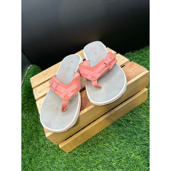 Cloudsteppers by Clarks- Coral/Grey Sandals- Size 9W - Picture 6 of 10
